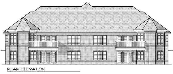 Traditional Rear Elevation of Plan 73481