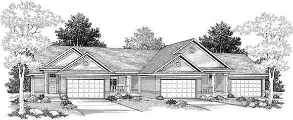 Multi-Family Plan 73483 Elevation