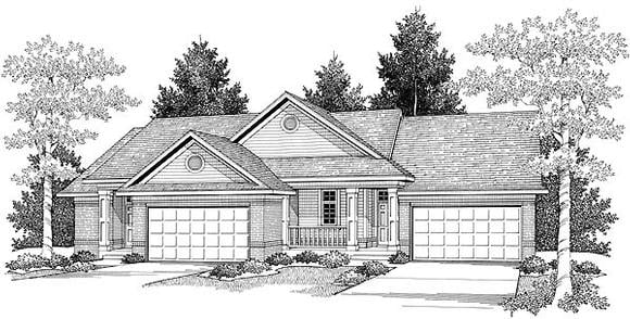 Multi-Family Plan 73484 Elevation