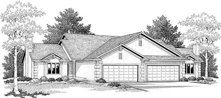Ranch Elevation of Plan 73486