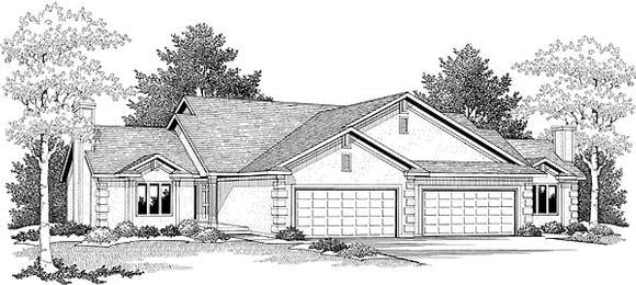 Multi-Family Plan 73486 Elevation