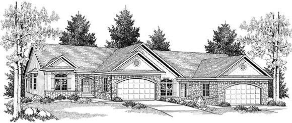 Multi-Family Plan 73488 Elevation