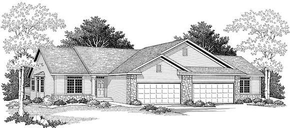 Multi-Family Plan 73489 Elevation