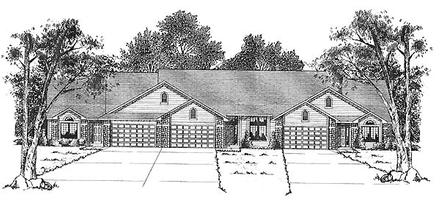 Ranch Elevation of Plan 73491