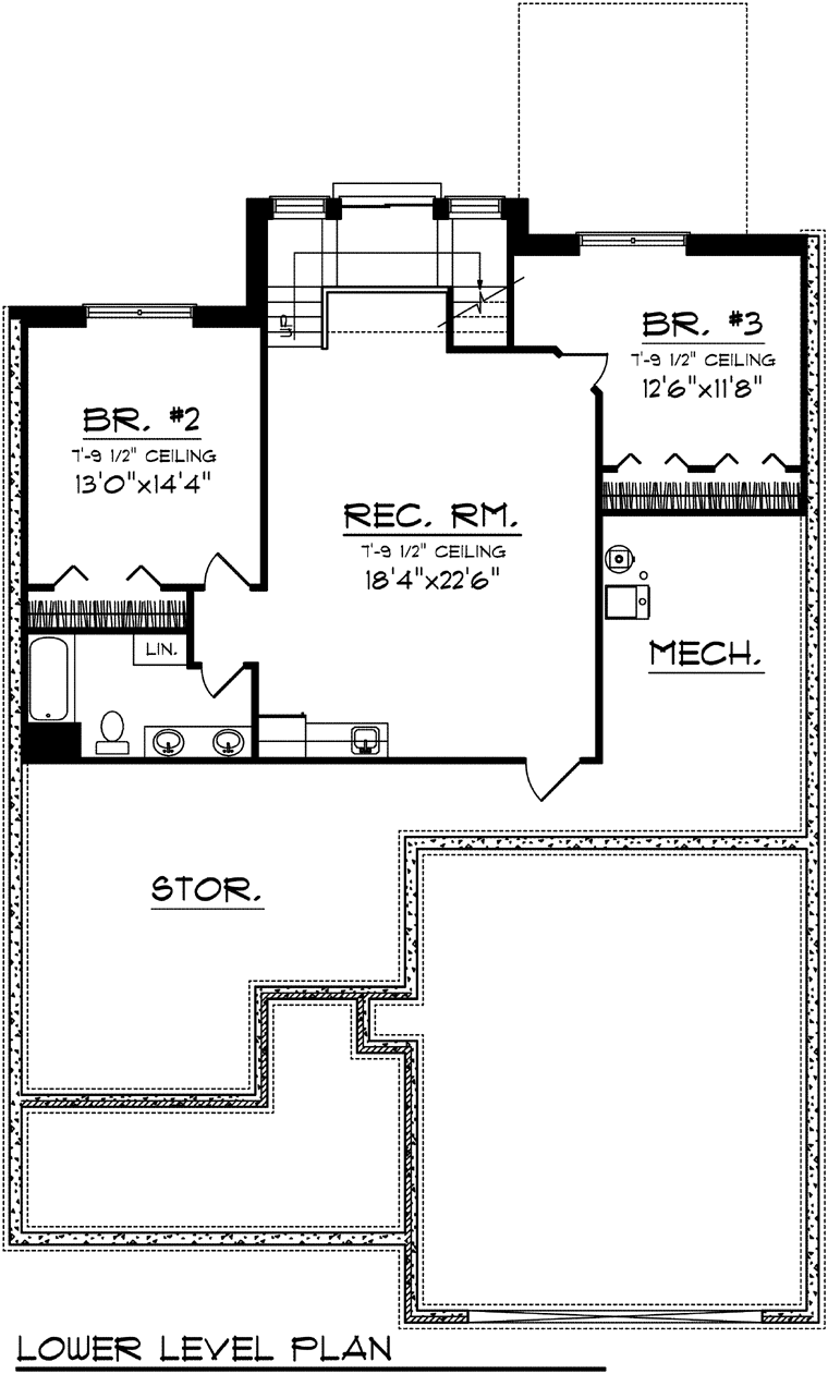House Plan 73495 Lower Level