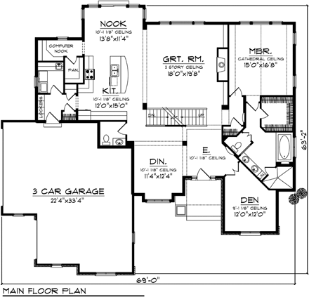 House Plan 73497 First Level Plan