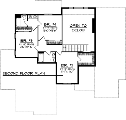 House Plan 73497 Second Level Plan