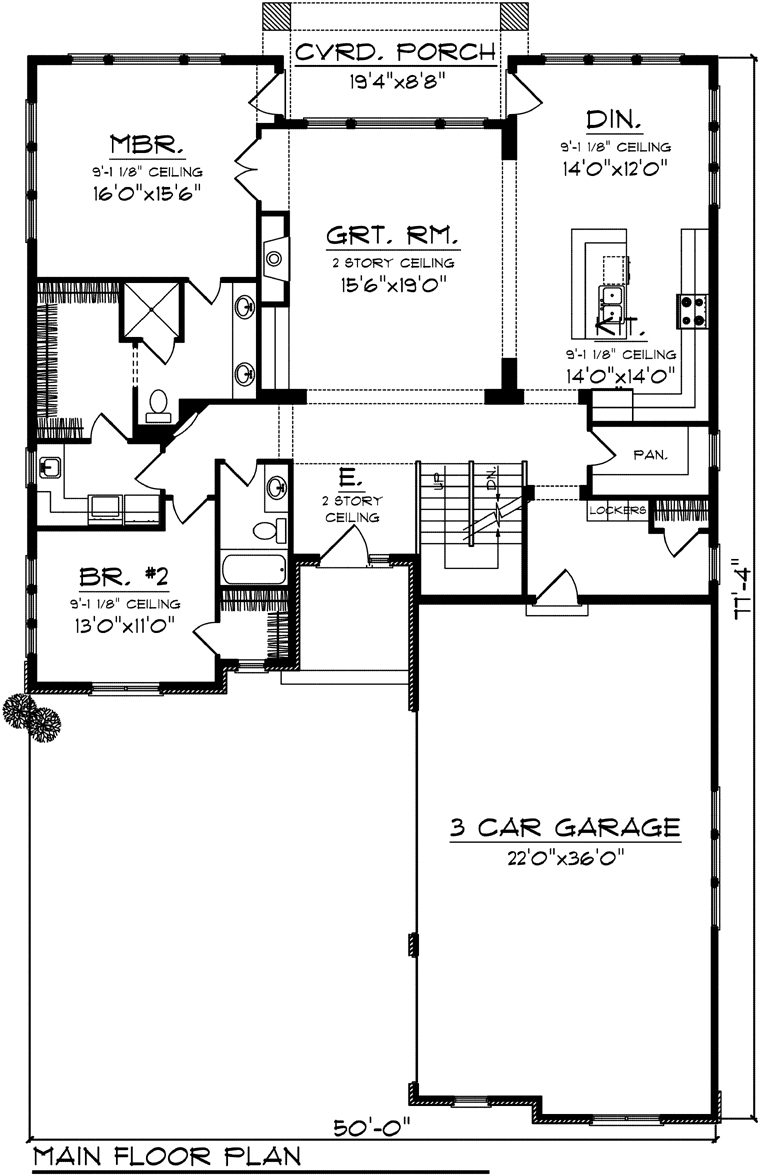 House Plan 73498 Level One