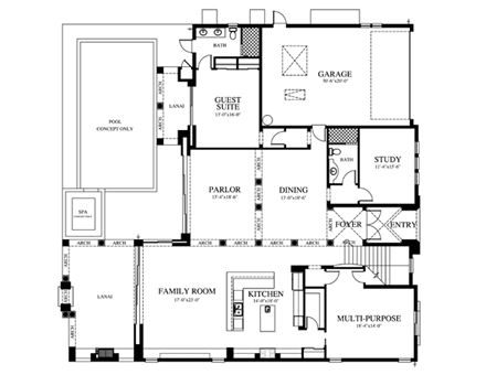 House Plan 73606 First Level Plan