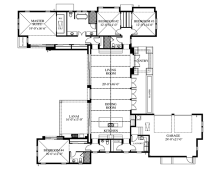 House Plan 73610 First Level Plan