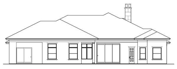 Florida Mediterranean Rear Elevation of Plan 73612