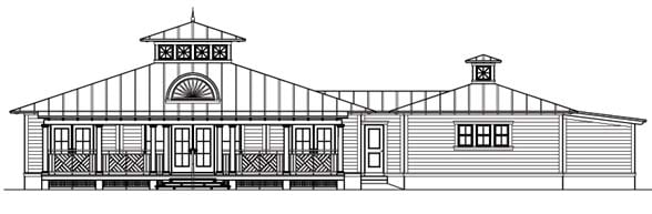 Florida Ranch Rear Elevation of Plan 73614