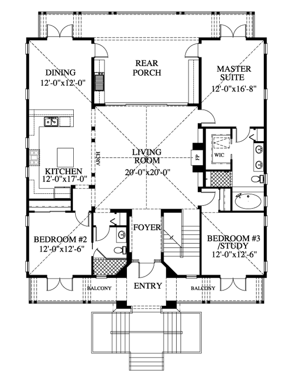 Cabin Log Level One of Plan 73616