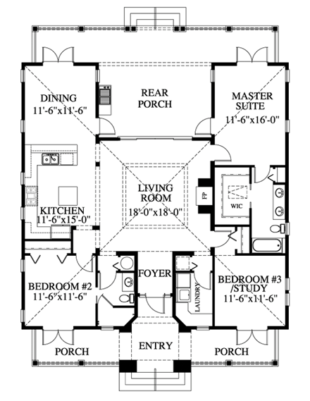 House Plan 73618 First Level Plan