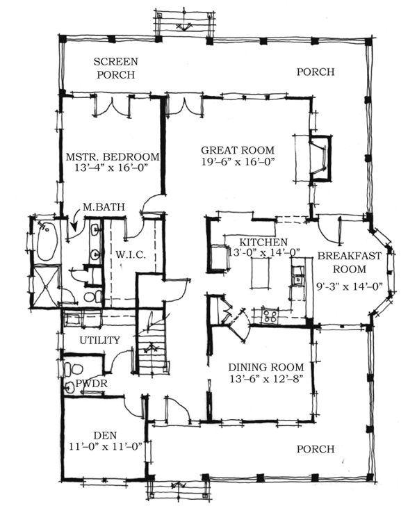 Historic Southern Level One of Plan 73705