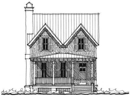 Historic Southern Elevation of Plan 73708