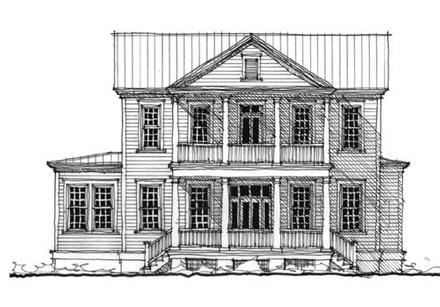 Historic Southern Elevation of Plan 73712