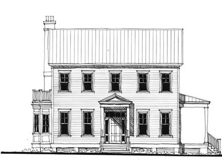 Historic Southern Elevation of Plan 73713