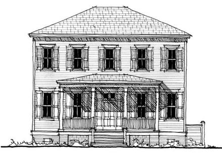 Historic Southern Elevation of Plan 73717