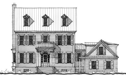 Historic Southern Elevation of Plan 73719