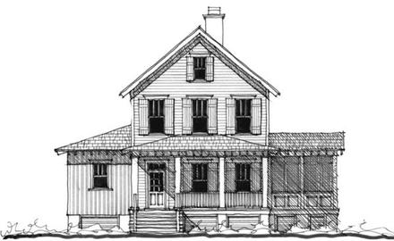 Historic Southern Elevation of Plan 73720