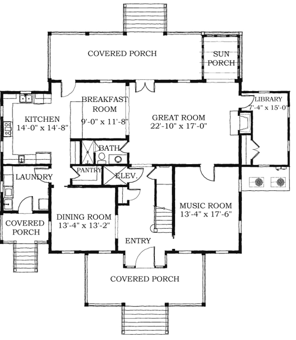 Historic Southern Level One of Plan 73727