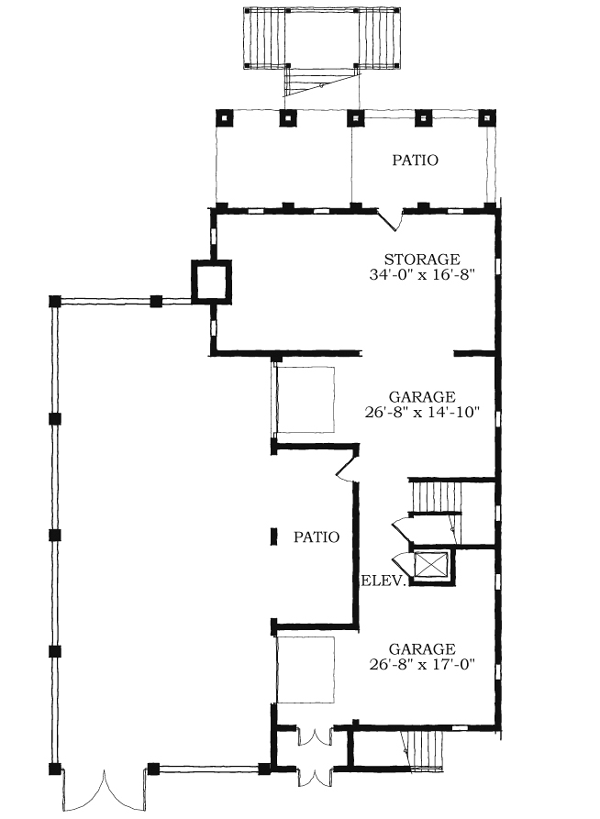 Historic Southern Lower Level of Plan 73728