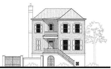 Historic Southern Elevation of Plan 73728