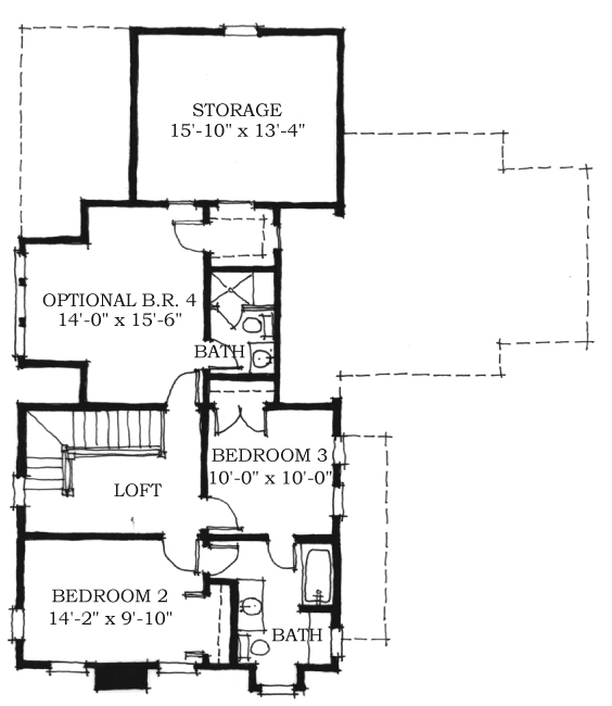 Cottage Craftsman Historic Level Two of Plan 73729