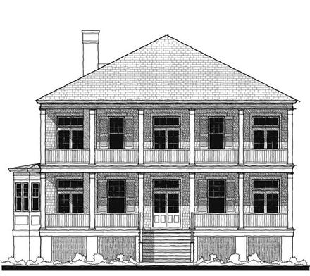 Historic Southern Elevation of Plan 73732