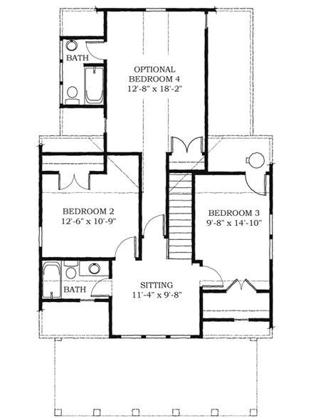 House Plan 73733 Second Level Plan