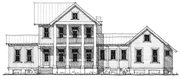 Historic, Southern Plan with 2677 Sq. Ft., 3 Bedrooms, 4 Bathrooms Elevation