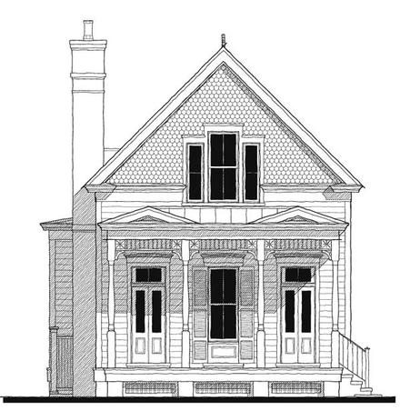 Historic Southern Elevation of Plan 73736