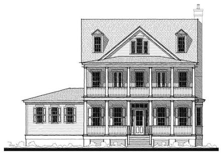 Historic Southern Elevation of Plan 73740