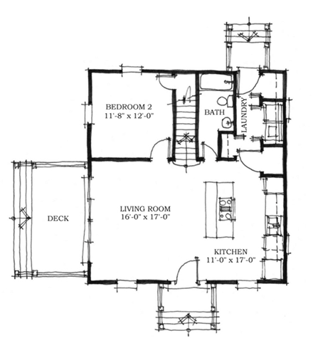 House Plan 73744 First Level Plan