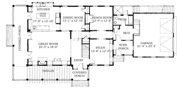 Historic Southern Level One of Plan 73747