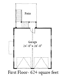 Garage Plan 73752 - 2 Car Garage Apartment First Level Plan