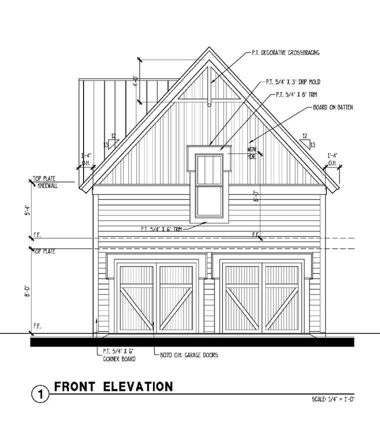 Historic Rear Elevation of Plan 73794