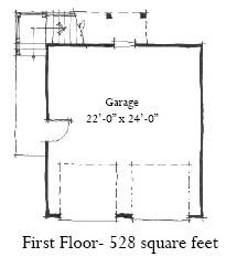 Historic 2 Car Garage Apartment Plan 73805 with 1 Beds, 1 Baths Level One