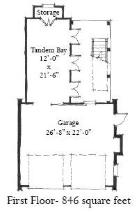 Garage-Living Plan 73818 First Level Plan