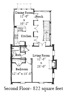 Garage-Living Plan 73818 Second Level Plan