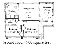 Colonial, Historic, Traditional 2 Car Garage Apartment Plan 73827 with 2 Beds, 1 Baths Second Level Plan
