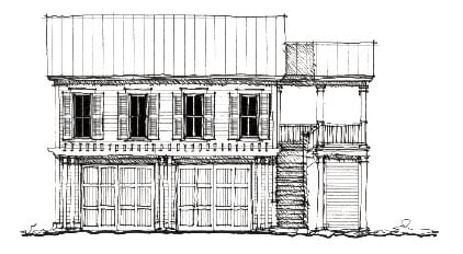 Colonial, Historic, Traditional 2 Car Garage Apartment Plan 73827 with 2 Beds, 1 Baths Elevation