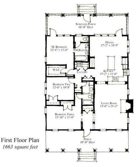 House Plan 73831 First Level Plan