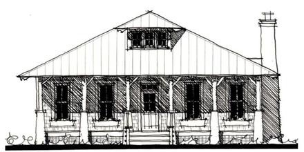 Country Historic Elevation of Plan 73831