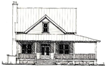 Country Historic Elevation of Plan 73838