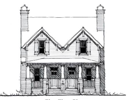 Country Historic Elevation of Plan 73839