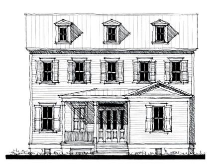 Historic Southern Elevation of Plan 73841