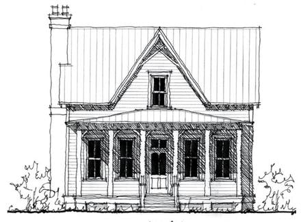 Country Historic Elevation of Plan 73843