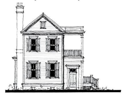 Country Historic Elevation of Plan 73845